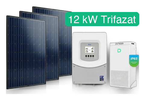 Sistem Fotovoltaic Hibrid Trifazat 12 KW cu stocare 20 kWh